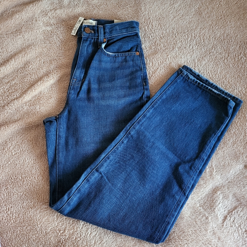 NWT Madewell Baggy Straight Jeans in Dark Worn Indigo Wash, sz. 23
